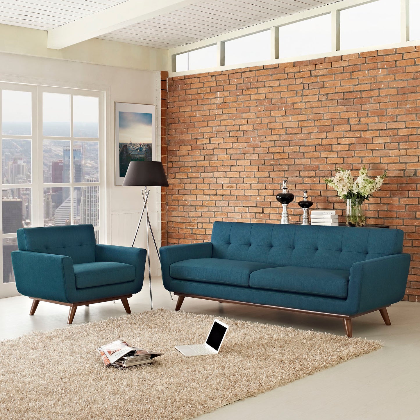 Engage Armchair and Sofa Set of 2 by Modway EEI-1344-AZU