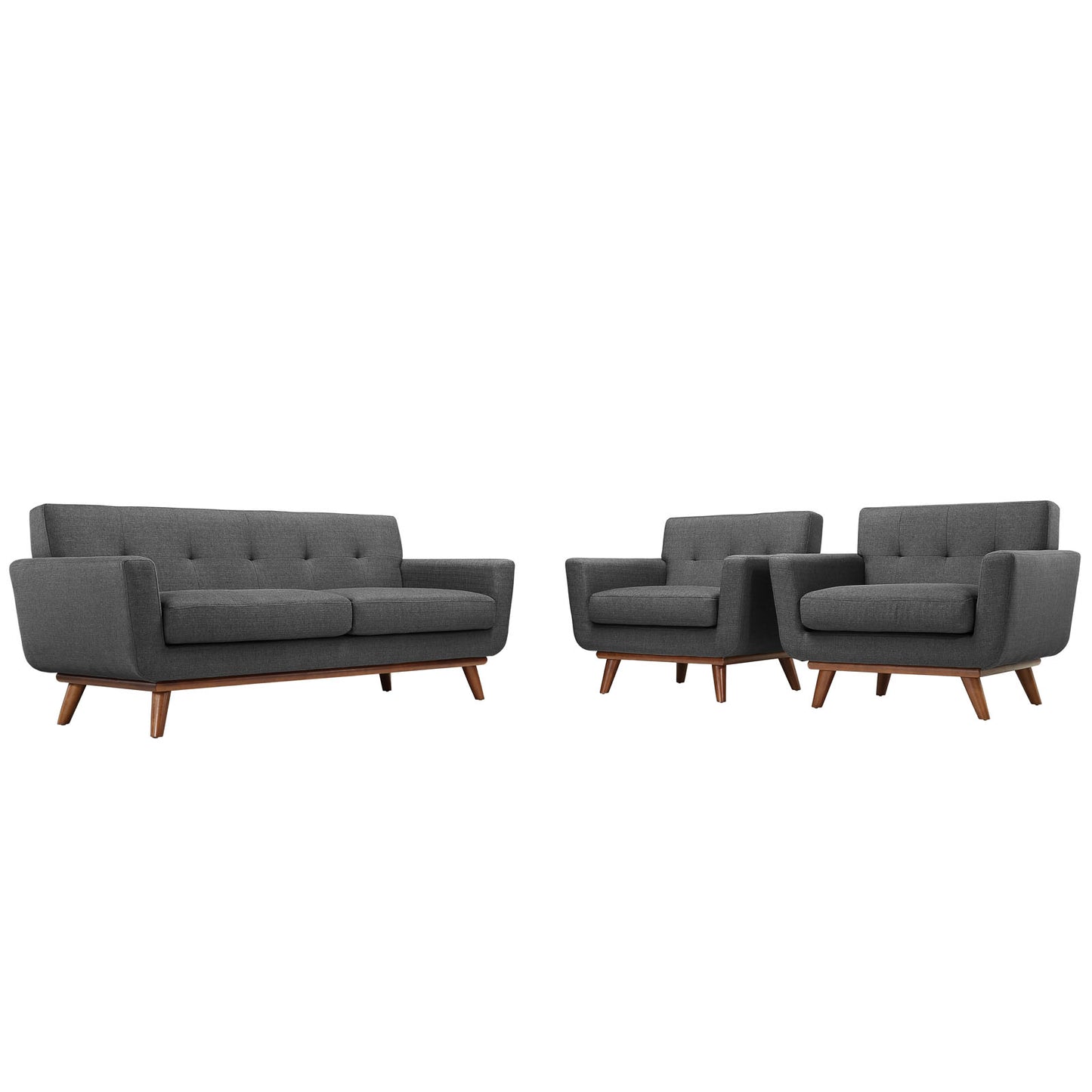 Engage Armchairs and Loveseat Set of 3 by Modway EEI-1347-DOR