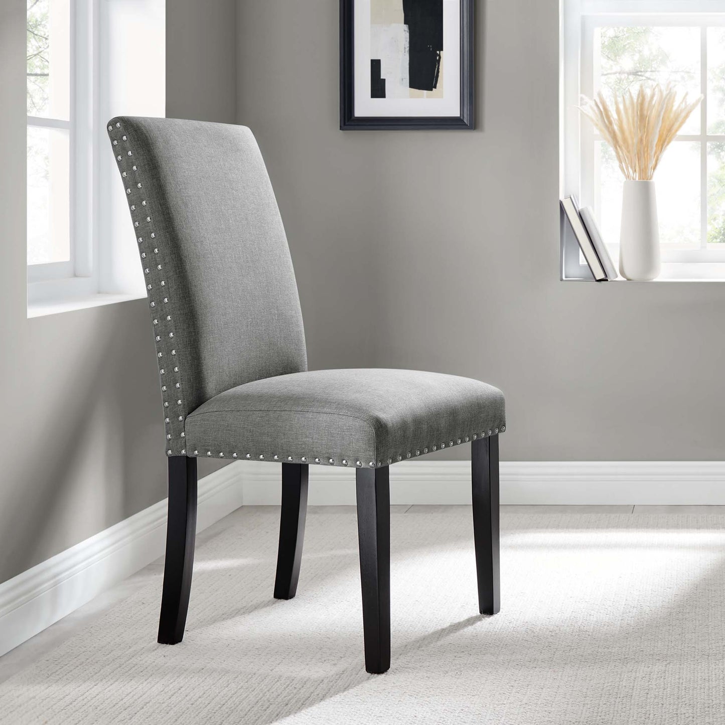 Parcel Dining Upholstered Fabric Side Chair by Modway EEI-1384-LGR
