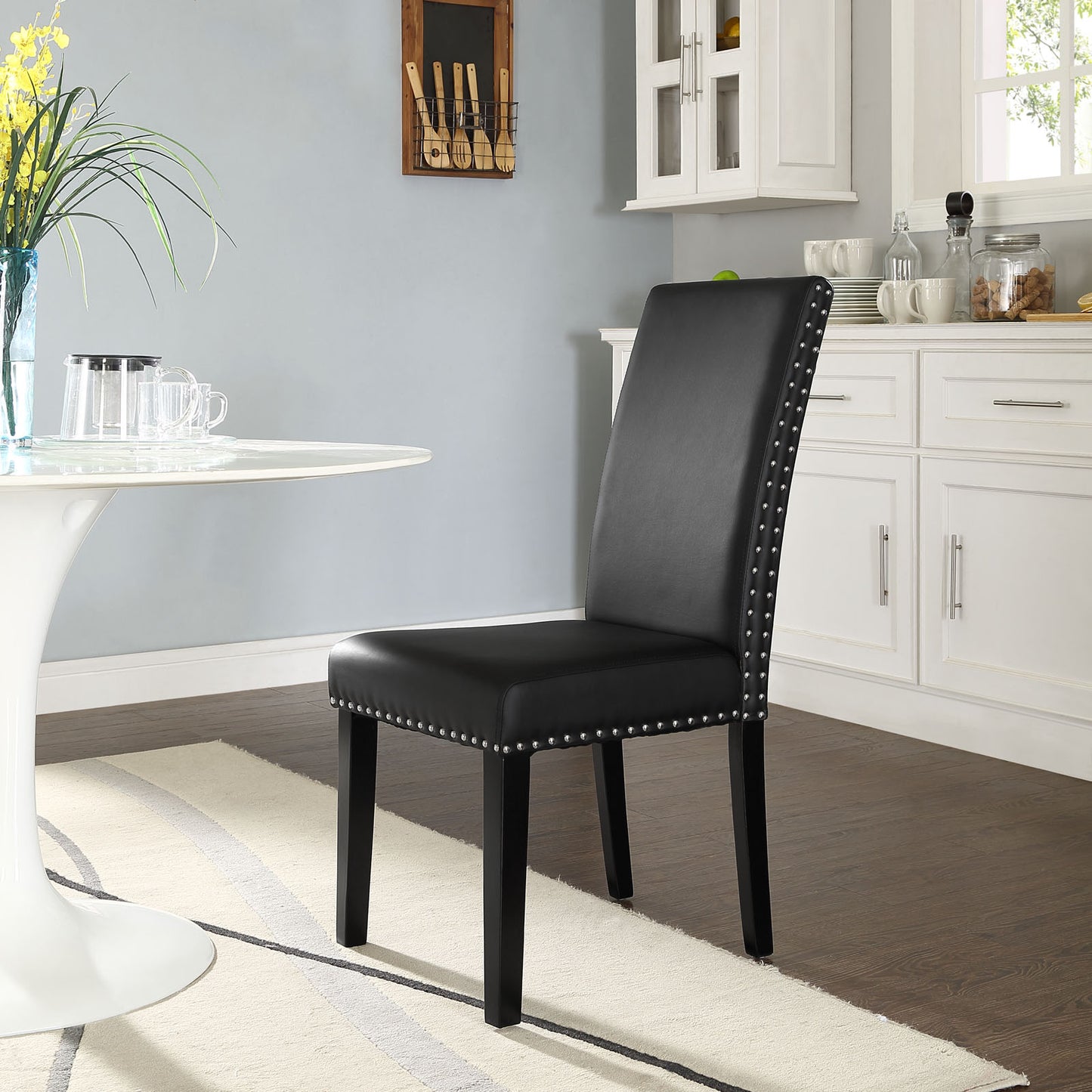 Parcel Dining Faux Leather Side Chair by Modway EEI-1491-BLK