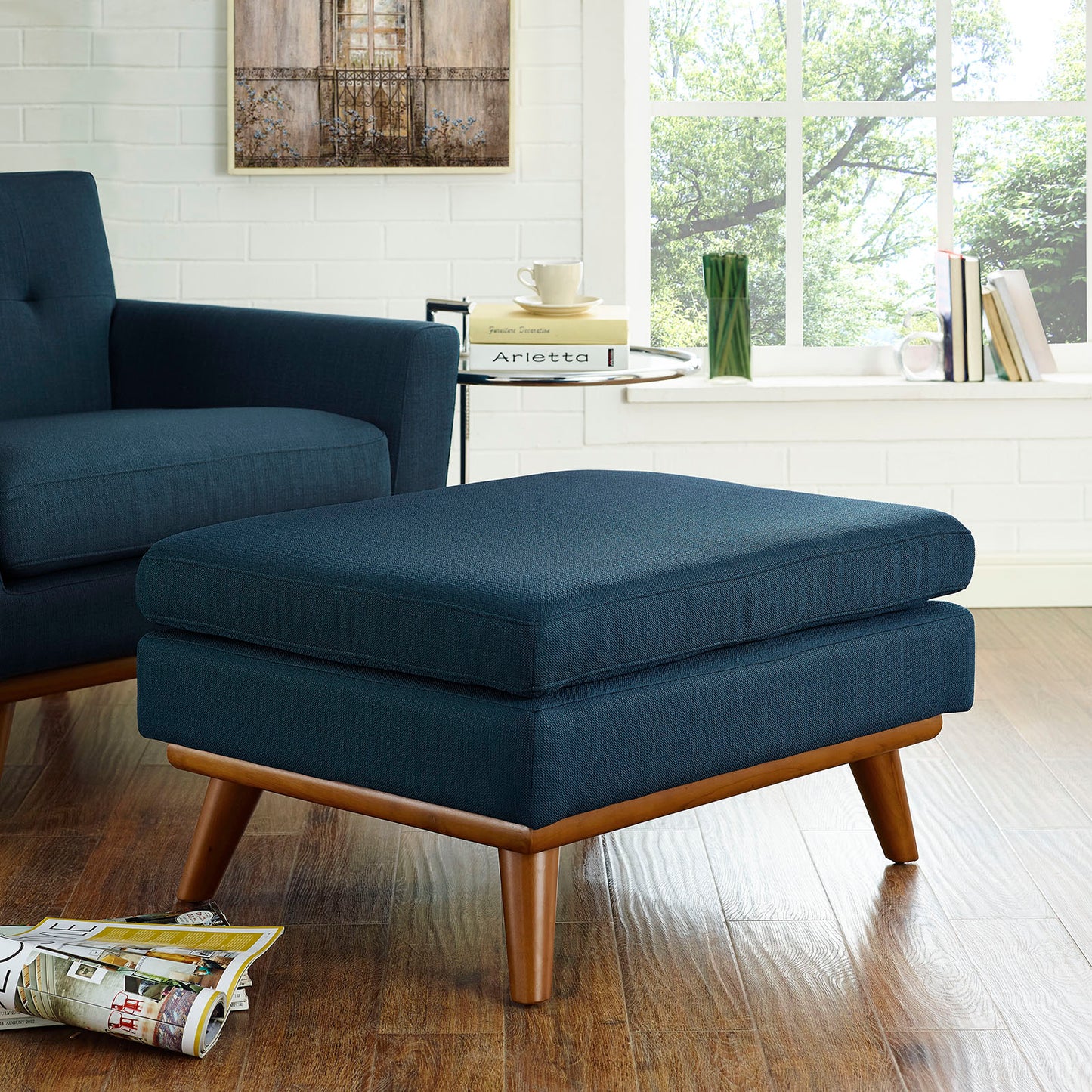Engage Upholstered Fabric Ottoman by Modway EEI-1797-AZU