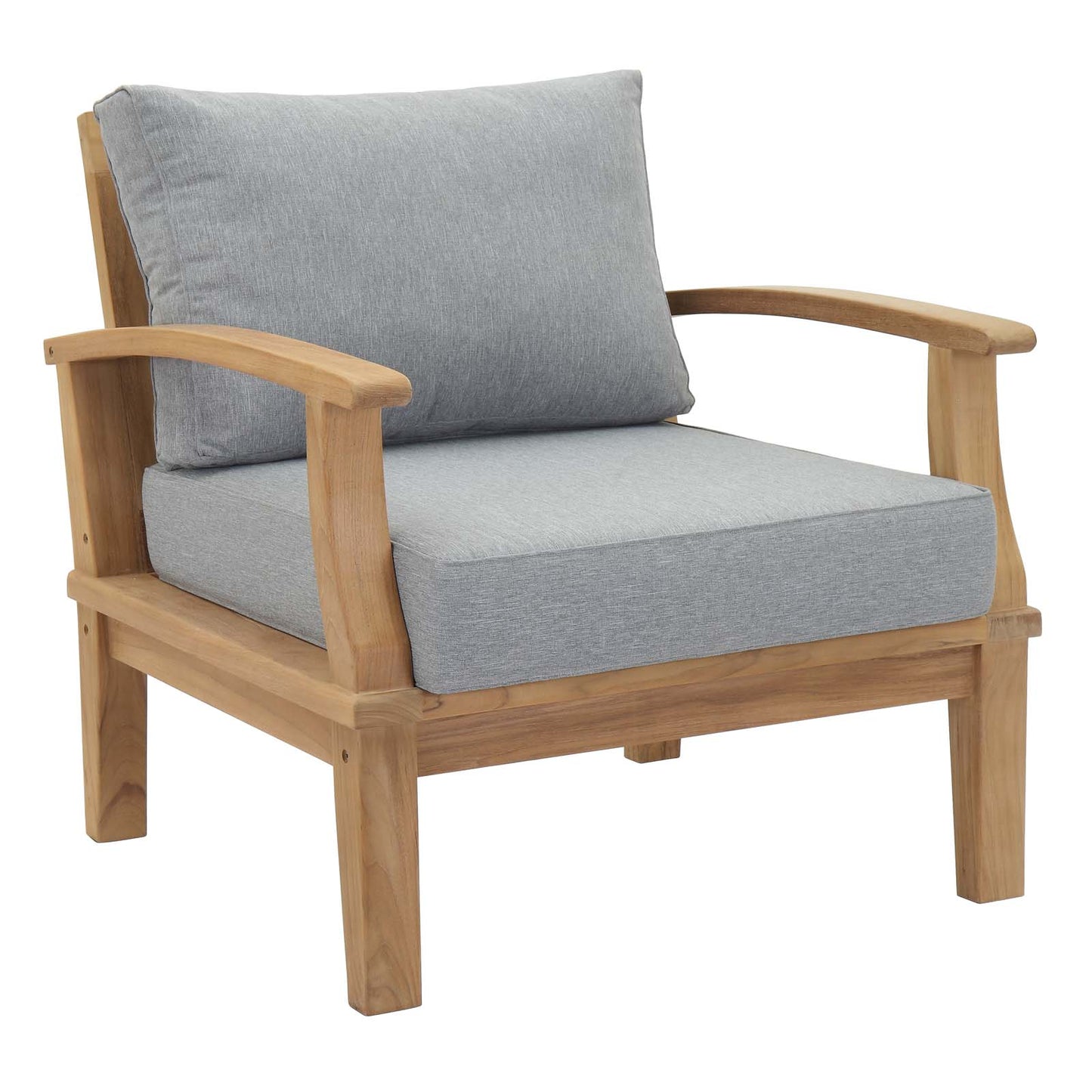 Marina 6 Piece Outdoor Patio Teak Set by Modway EEI-1816-NAT-GRY-SET