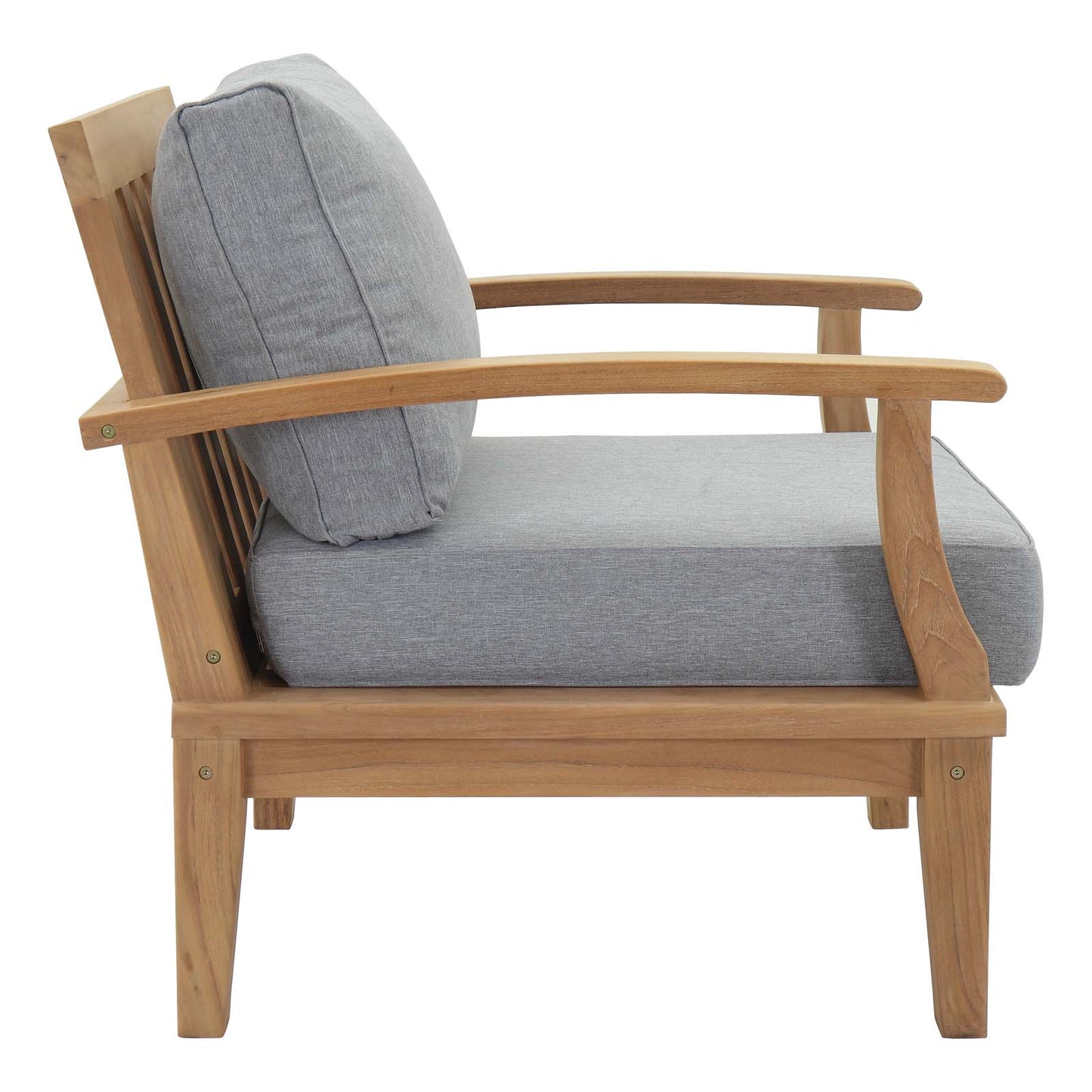Marina 6 Piece Outdoor Patio Teak Set by Modway EEI-1816-NAT-GRY-SET