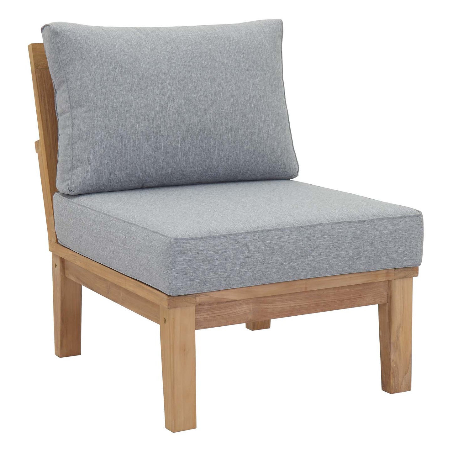Marina 6 Piece Outdoor Patio Teak Set by Modway EEI-1816-NAT-GRY-SET