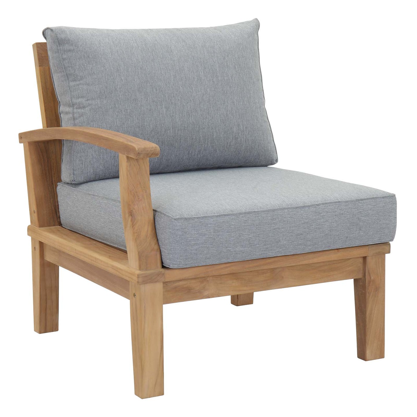 Marina 6 Piece Outdoor Patio Teak Set by Modway EEI-1816-NAT-GRY-SET