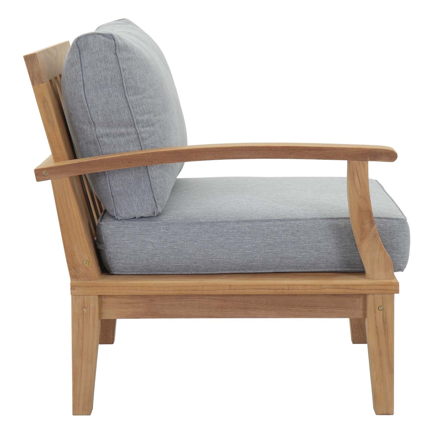 Marina 6 Piece Outdoor Patio Teak Set by Modway EEI-1816-NAT-GRY-SET