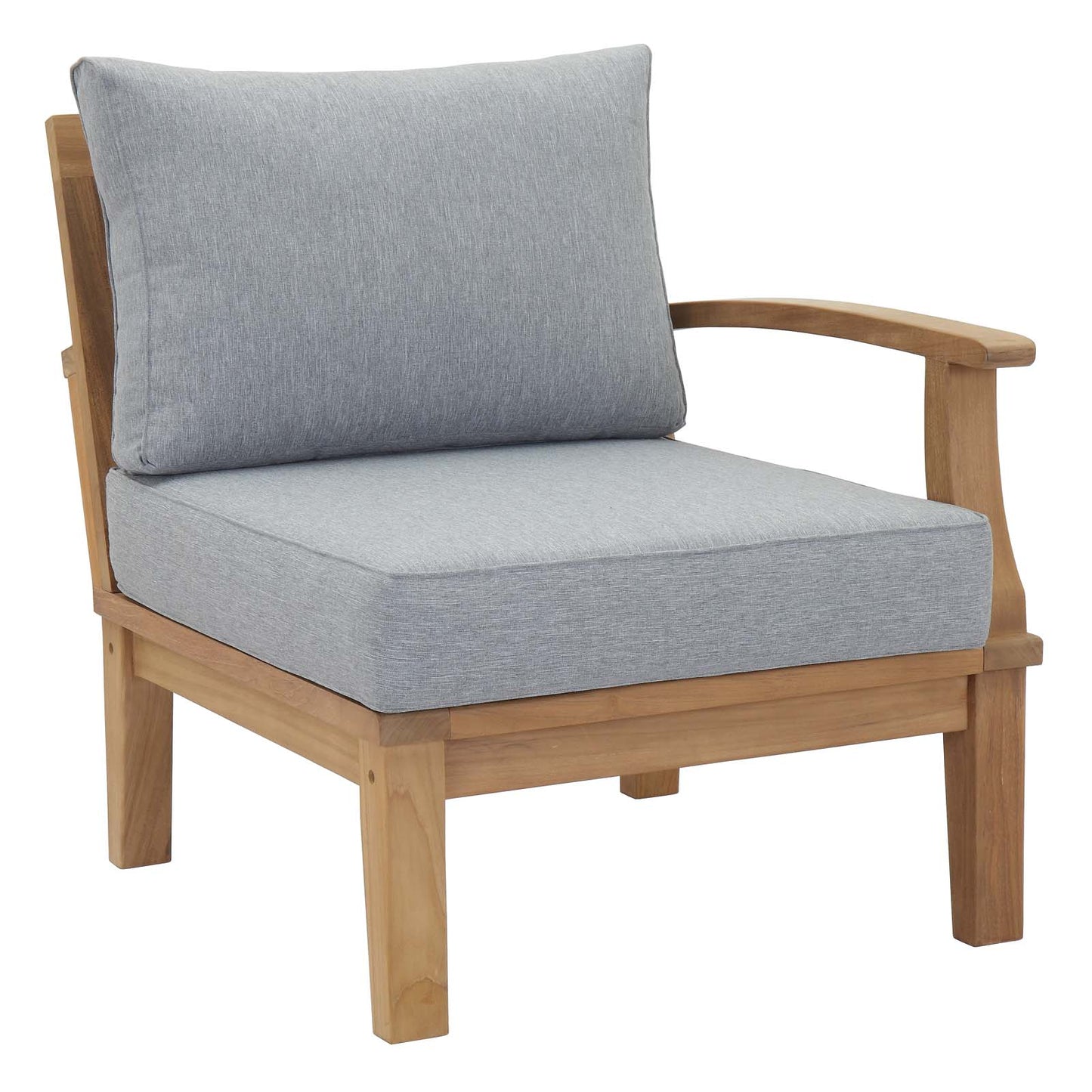 Marina 6 Piece Outdoor Patio Teak Set by Modway EEI-1816-NAT-GRY-SET