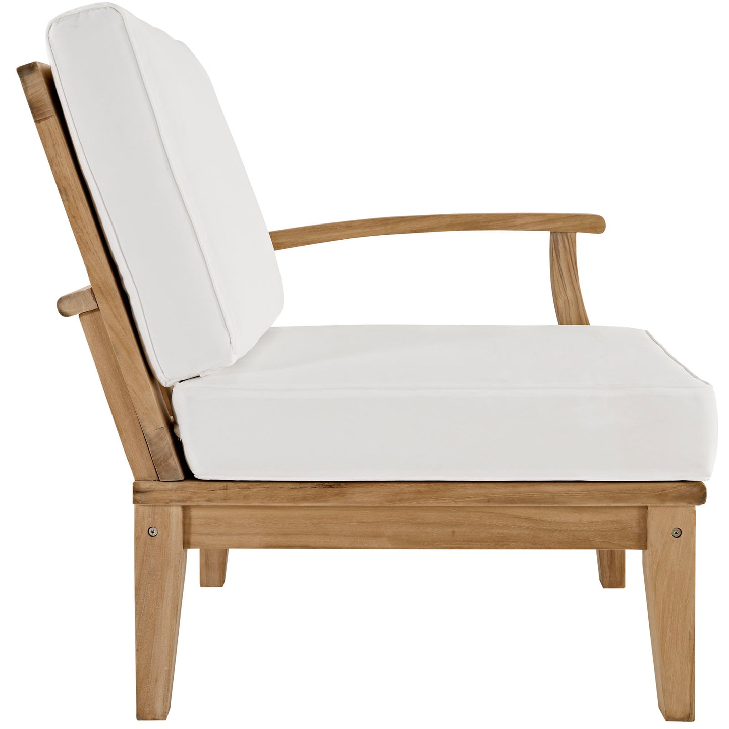 Marina 6 Piece Outdoor Patio Teak Set by Modway EEI-1816-NAT-WHI-SET
