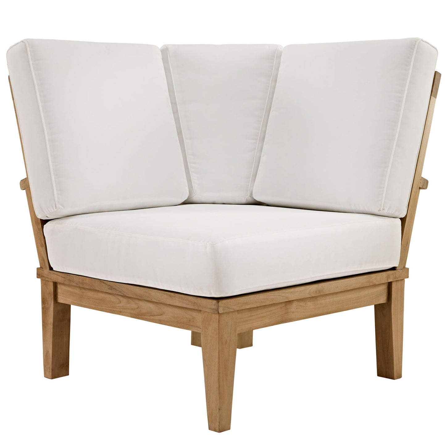 Marina 6 Piece Outdoor Patio Teak Set by Modway EEI-1816-NAT-WHI-SET