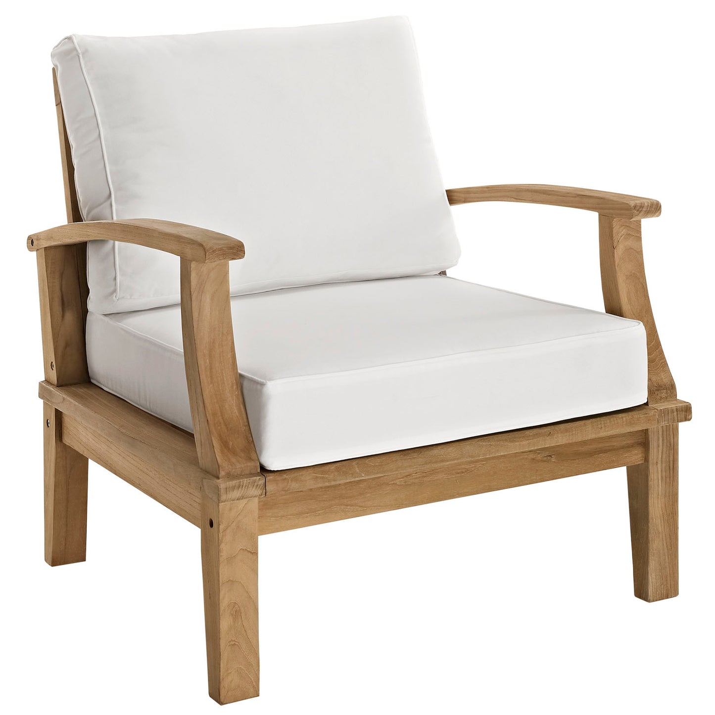 Marina 4 Piece Outdoor Patio Teak Set by Modway EEI-1818-NAT-WHI-SET