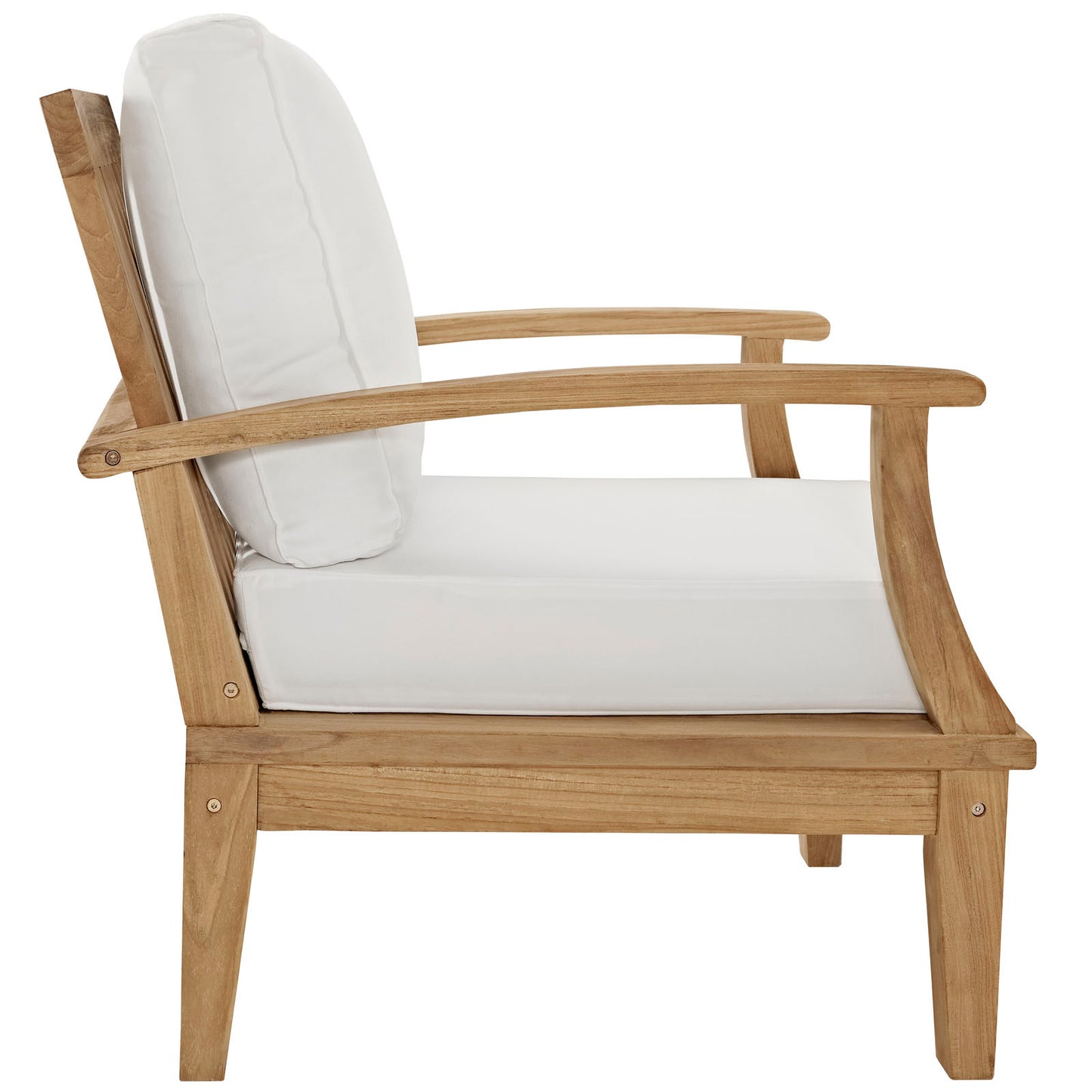 Marina 4 Piece Outdoor Patio Teak Set by Modway EEI-1818-NAT-WHI-SET