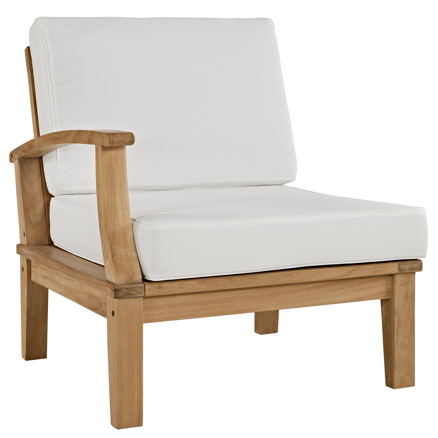 Marina 4 Piece Outdoor Patio Teak Set by Modway EEI-1818-NAT-WHI-SET