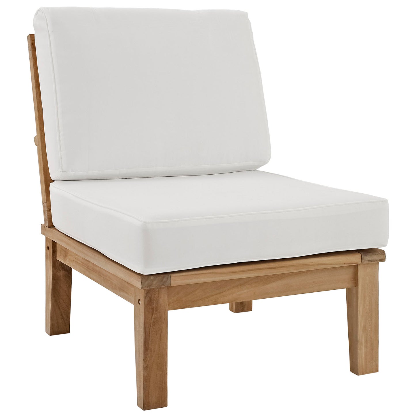 Marina 2 Piece Outdoor Patio Teak Set by Modway EEI-1821-NAT-WHI-SET