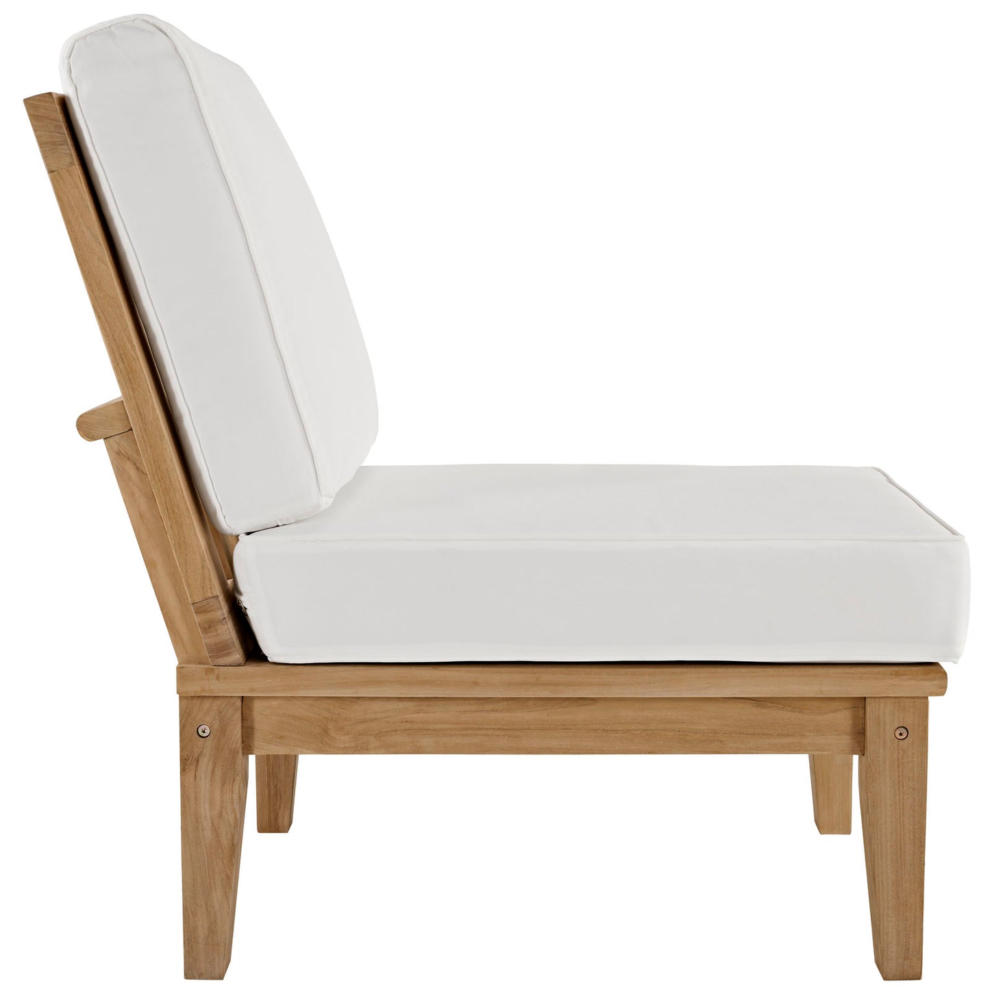 Marina 2 Piece Outdoor Patio Teak Set by Modway EEI-1821-NAT-WHI-SET