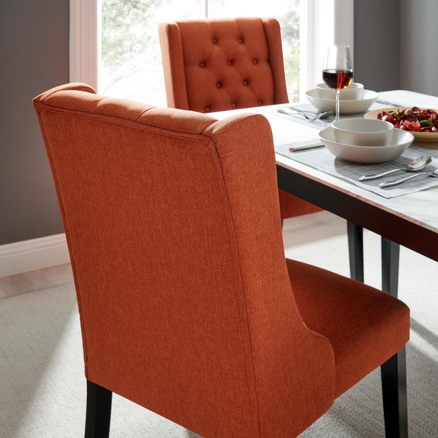 Baronet Button Tufted Fabric Dining Chair by Modway EEI-2235-ORA
