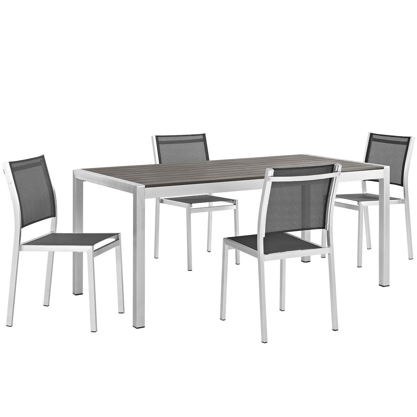 Shore 5 Piece Outdoor Patio Aluminum Dining Set by Modway