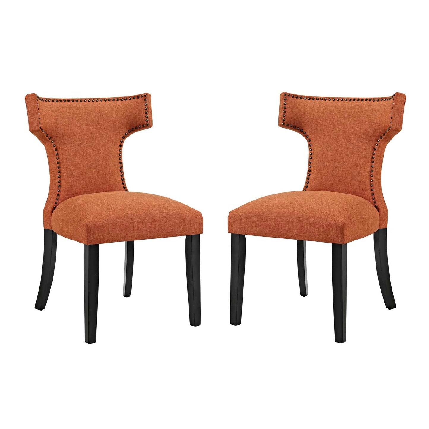 Curve Fabric Dining Side Chair Set of 2 by Modway EEI-2741-ORA-SET