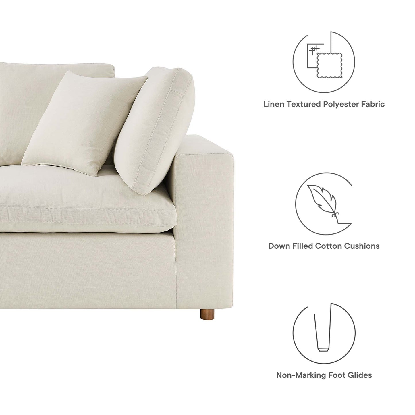 Commix 2 Piece Down Filled Overstuffed Sectional Sofa Set by Modway EEI-3354-LBG