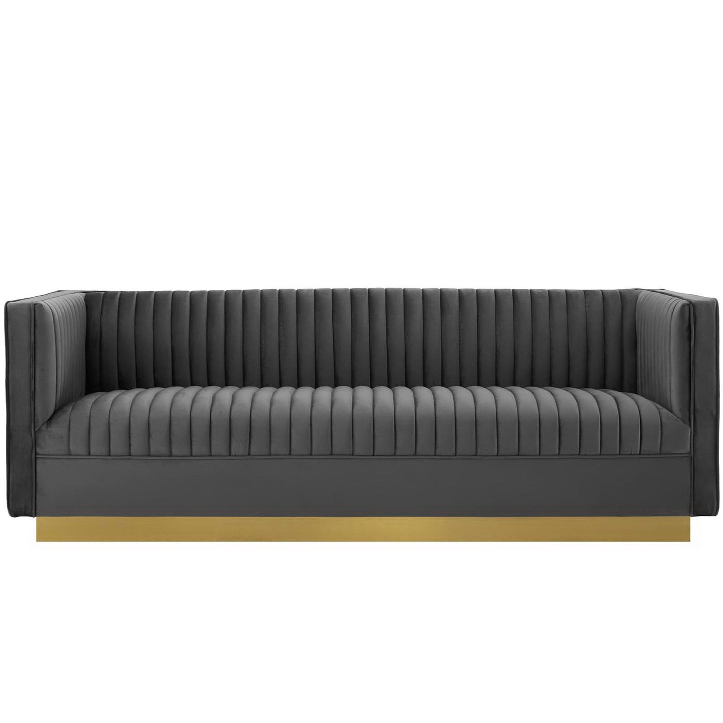 Sanguine Vertical Channel Tufted Performance Velvet Sofa by Modway EEI-3405-GRY