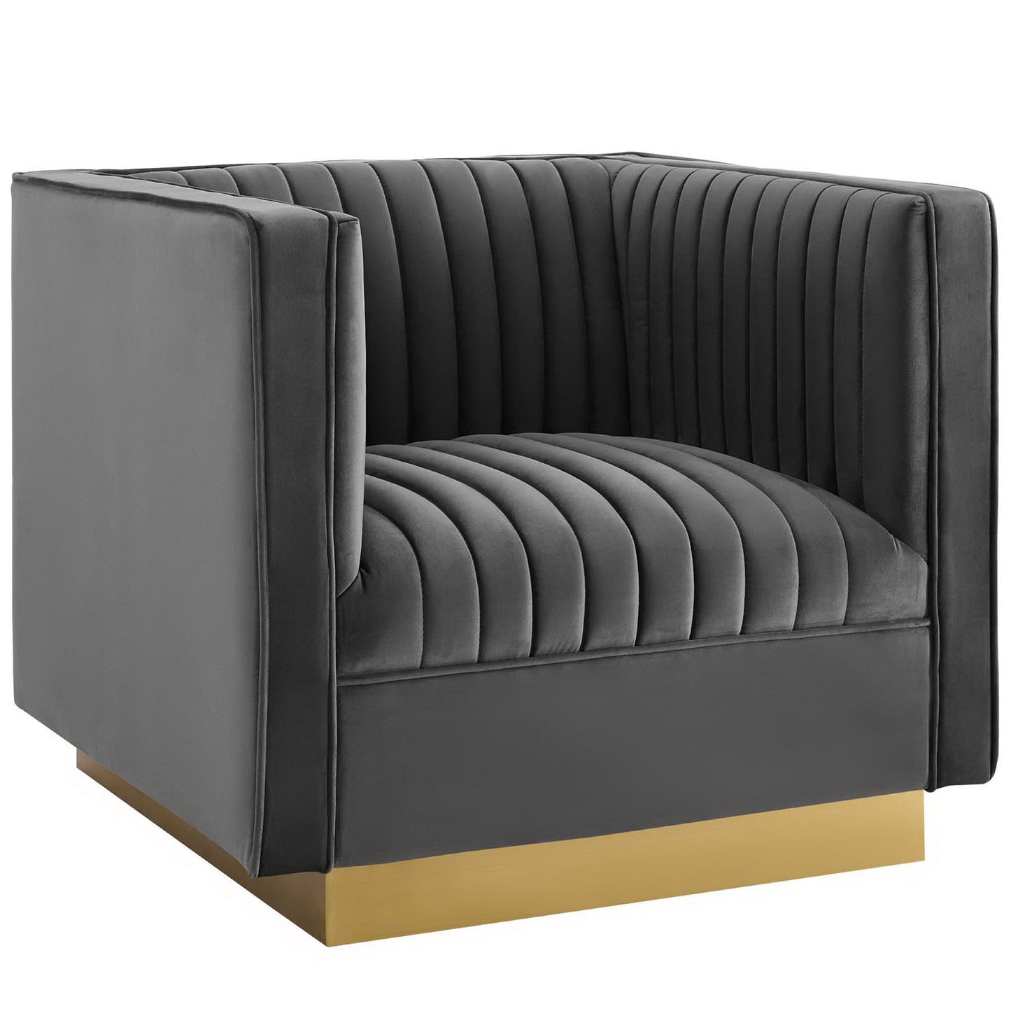 Sanguine Vertical Channel Tufted Accent Performance Velvet Armchair by Modway EEI-3406-GRY