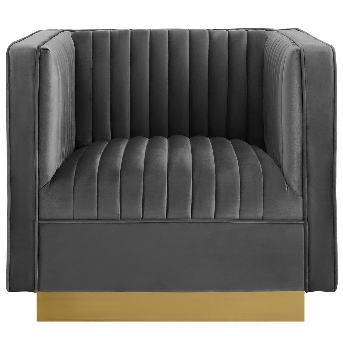 Sanguine Vertical Channel Tufted Accent Performance Velvet Armchair by Modway EEI-3406-GRY