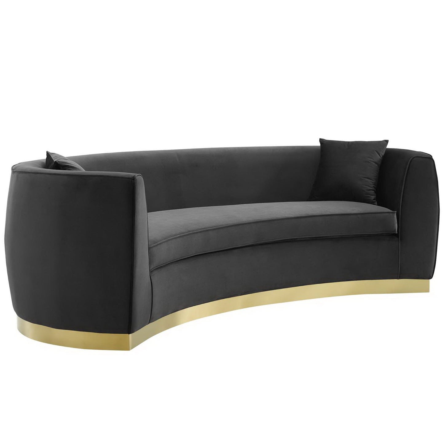 Resolute Curved Performance Velvet Sofa by Modway EEI-3408-BLK