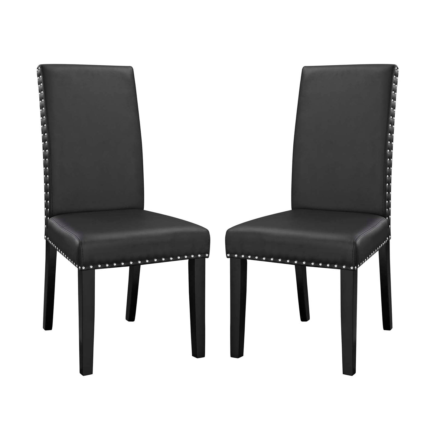 Parcel Vinyl Dining Side Chair Set of 2 by Modway EEI-3553-BLK