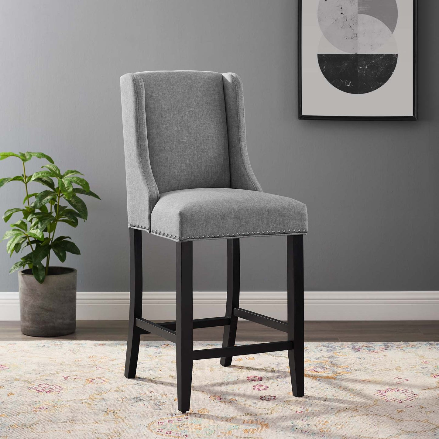 Baron Upholstered Fabric Counter Stool by Modway EEI-3735-LGR