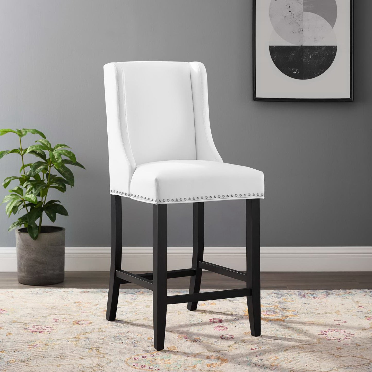 Baron Faux Leather Counter Stool by Modway EEI-3736-WHI