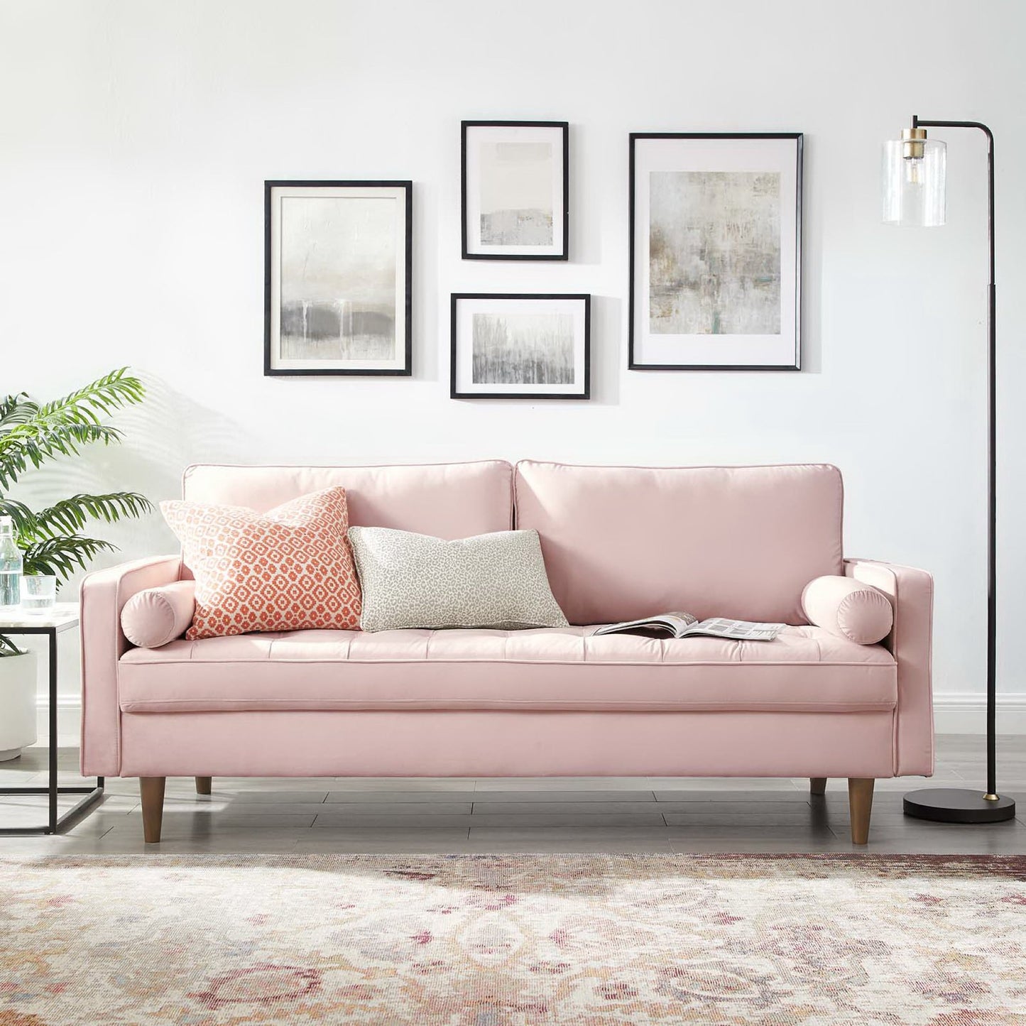 Valour Performance Velvet Sofa by Modway EEI-3764-PNK