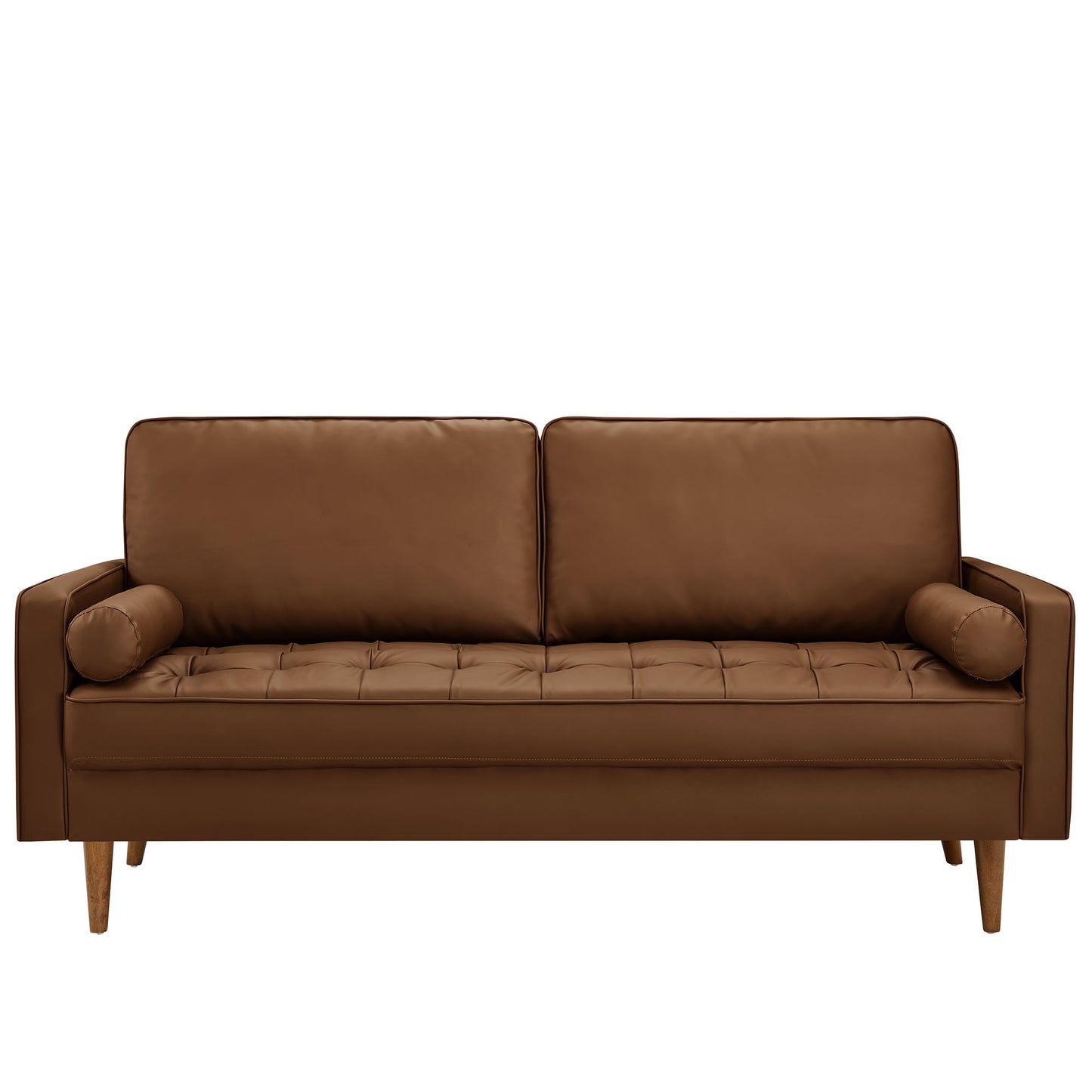 Valour Tufted Vegan Leather Sofa by Modway EEI-3765-BRN