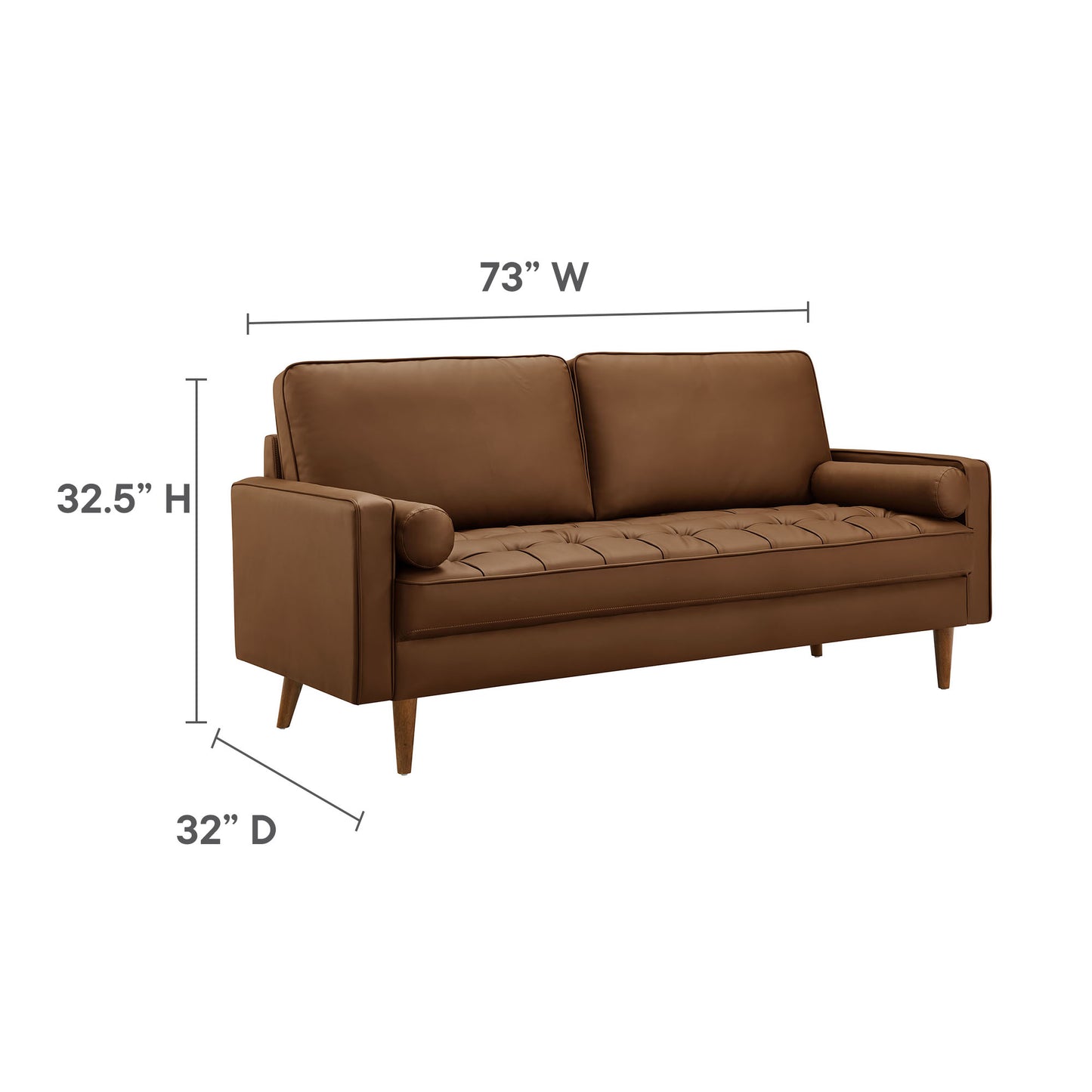 Valour Tufted Vegan Leather Sofa by Modway EEI-3765-BRN