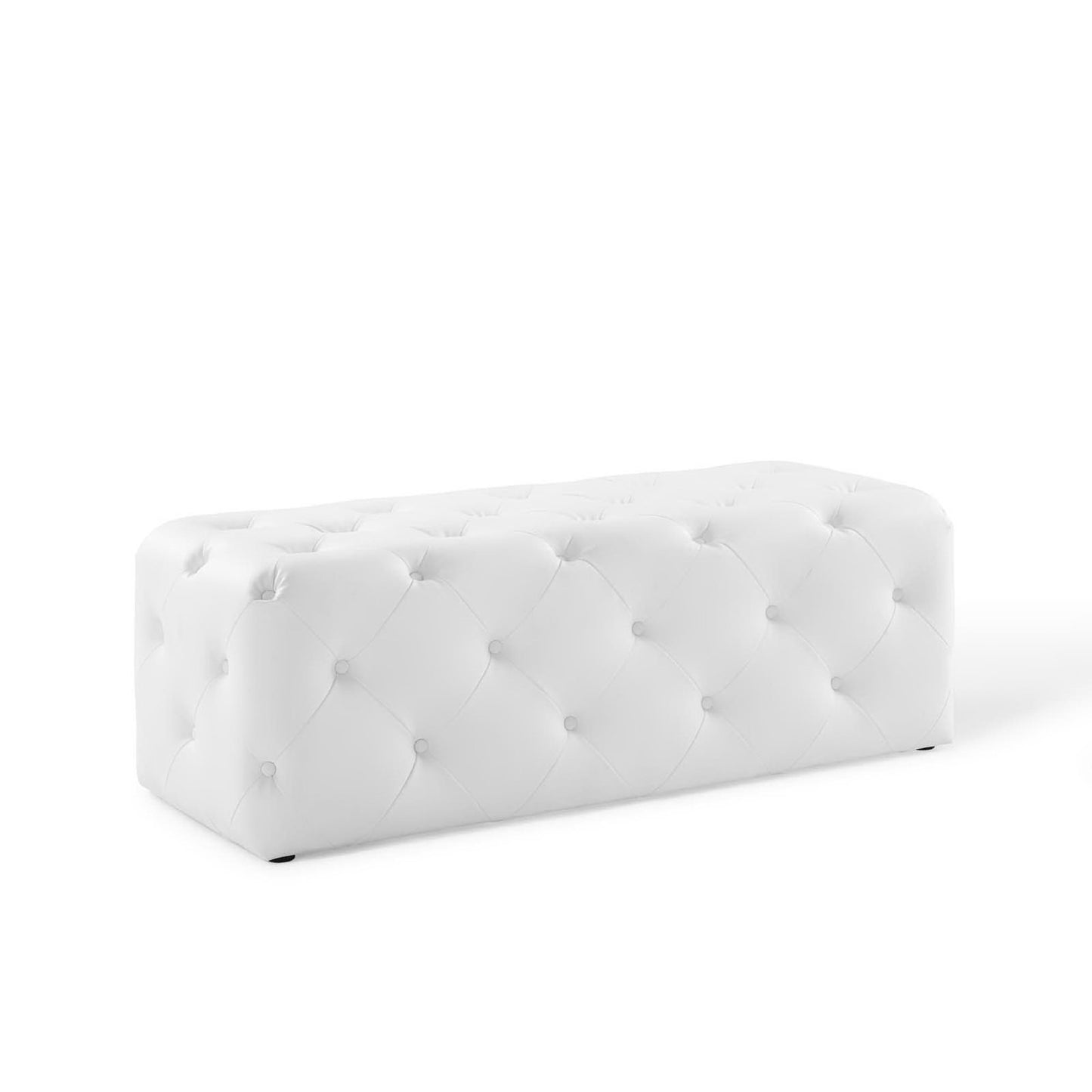 Amour 48" Tufted Button Entryway Faux Leather Bench by Modway EEI-3767-WHI