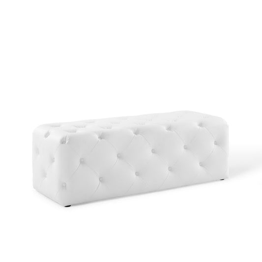 Amour 48" Tufted Button Entryway Faux Leather Bench by Modway EEI-3767-WHI