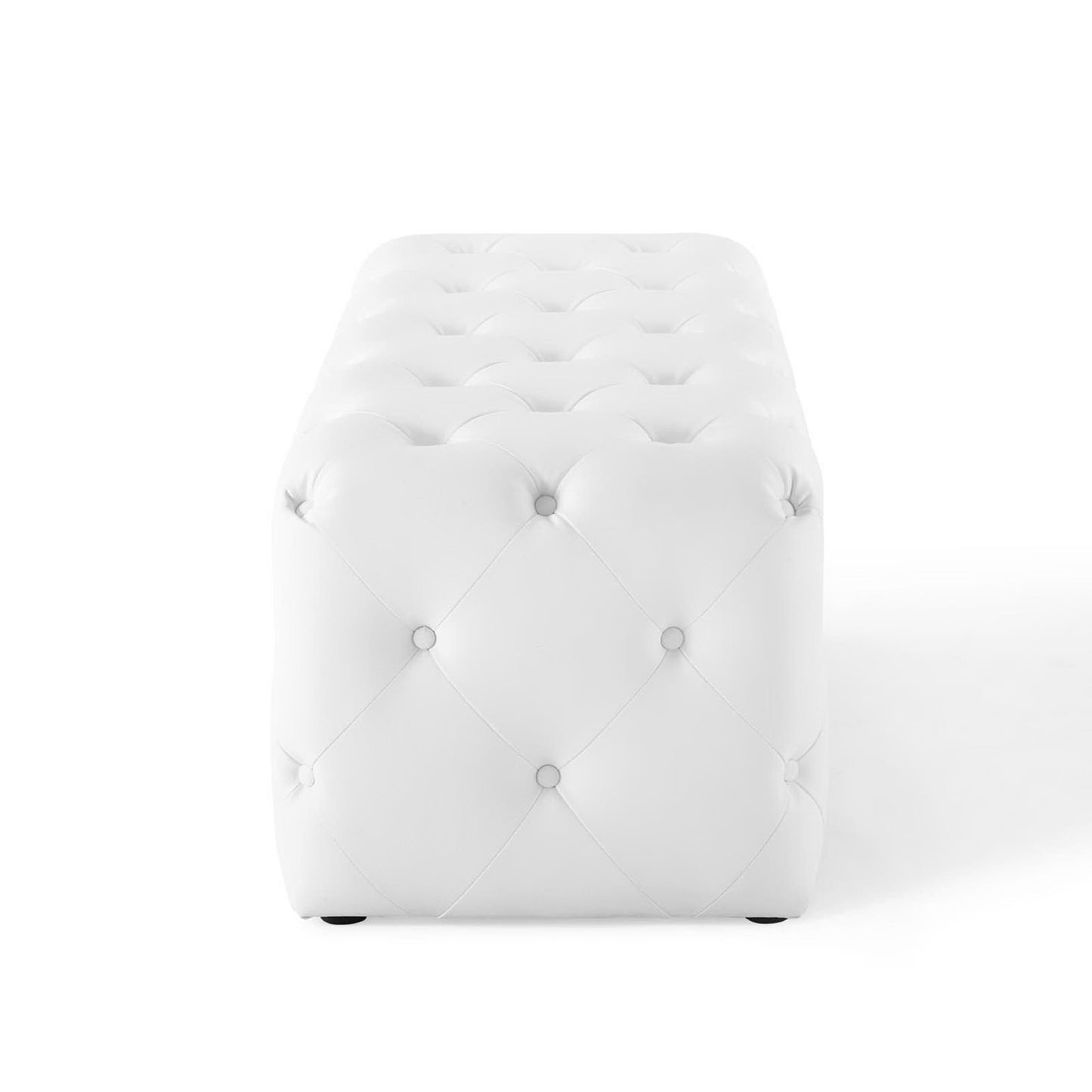 Amour 48" Tufted Button Entryway Faux Leather Bench by Modway EEI-3767-WHI