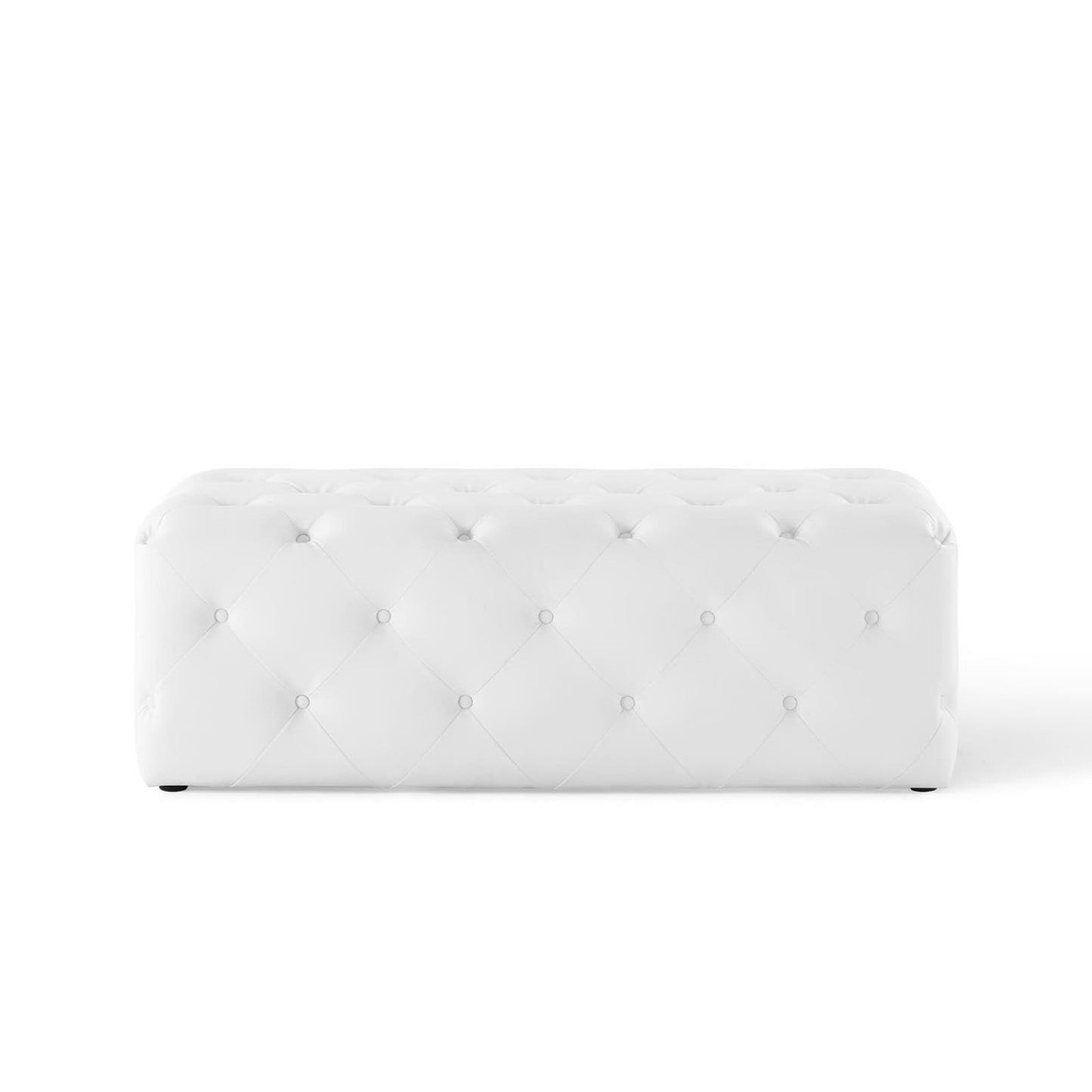 Amour 48" Tufted Button Entryway Faux Leather Bench by Modway EEI-3767-WHI