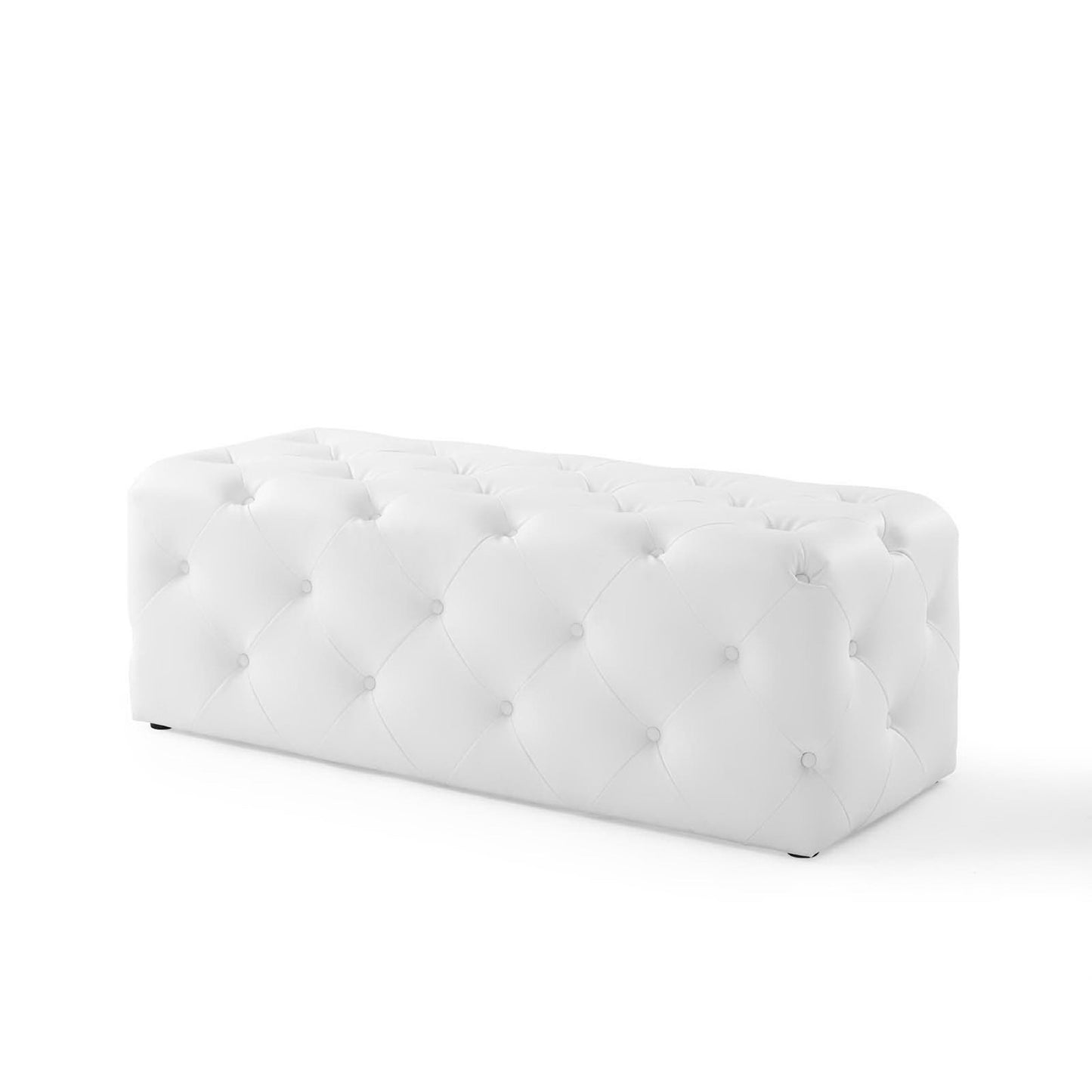 Amour 48" Tufted Button Entryway Faux Leather Bench by Modway EEI-3767-WHI