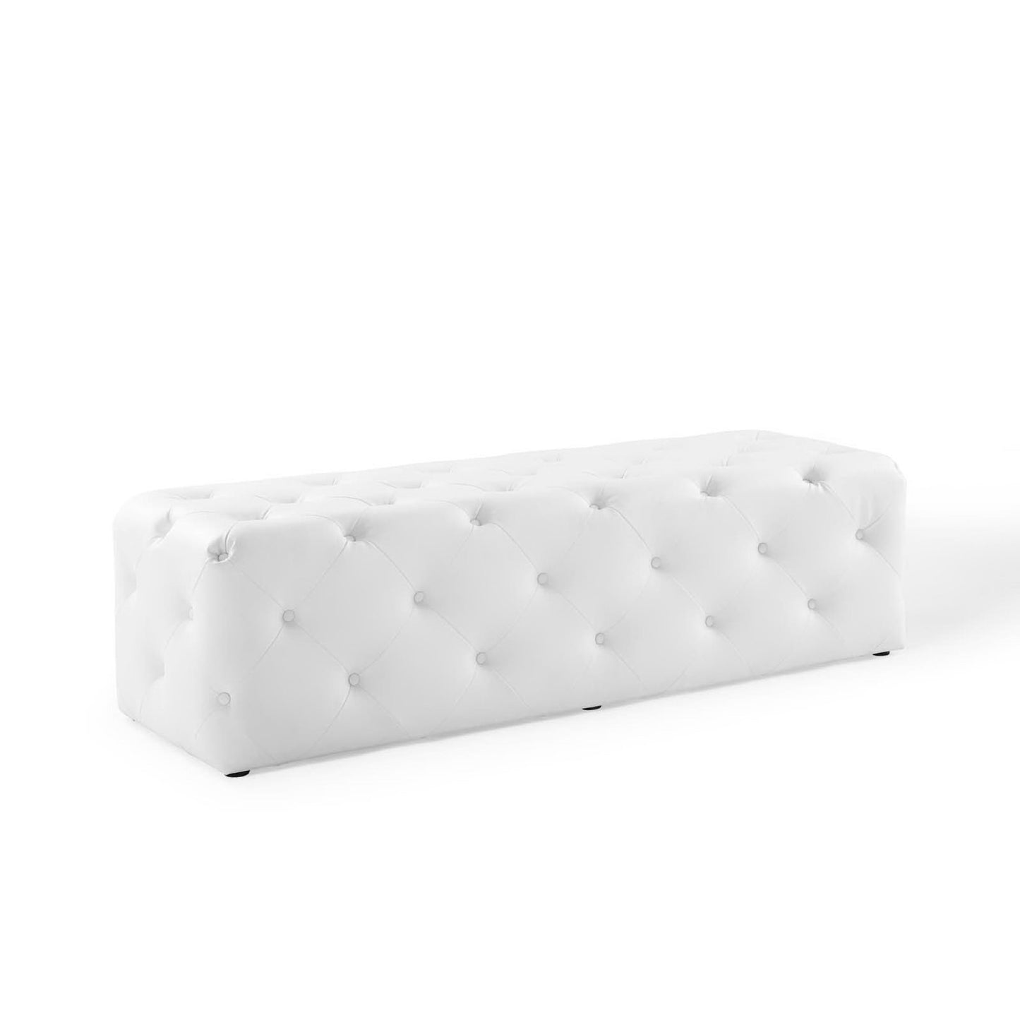 Amour 60" Tufted Button Entryway Faux Leather Bench by Modway EEI-3769-WHI