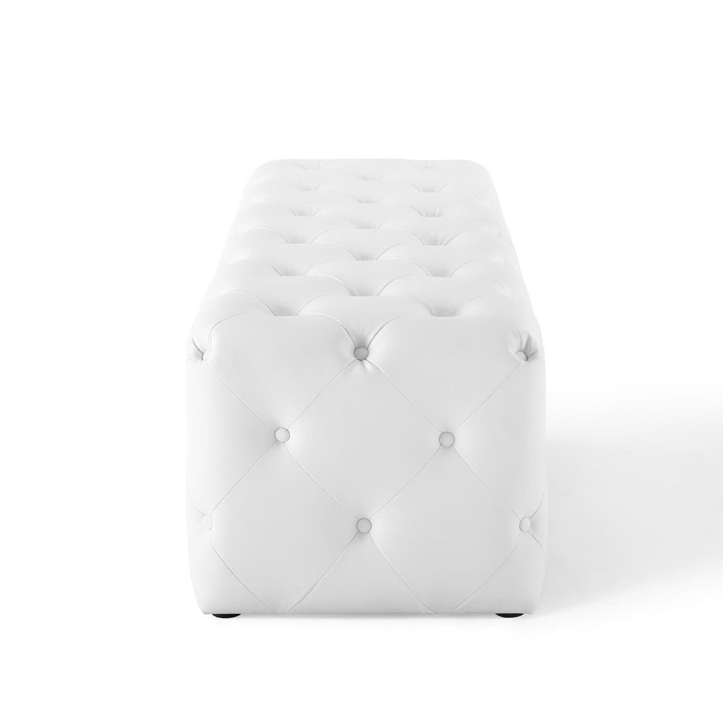 Amour 60" Tufted Button Entryway Faux Leather Bench by Modway EEI-3769-WHI
