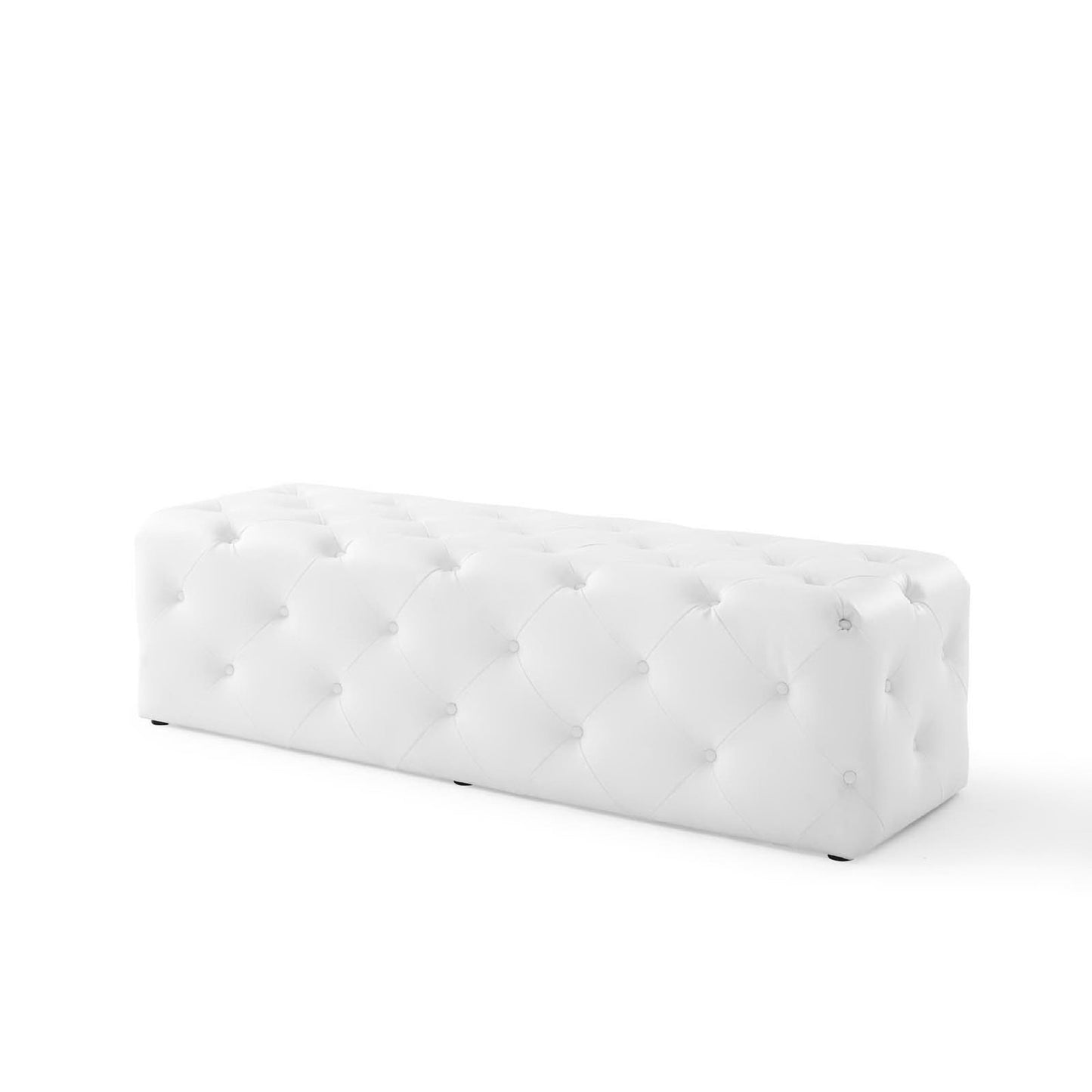 Amour 60" Tufted Button Entryway Faux Leather Bench by Modway EEI-3769-WHI