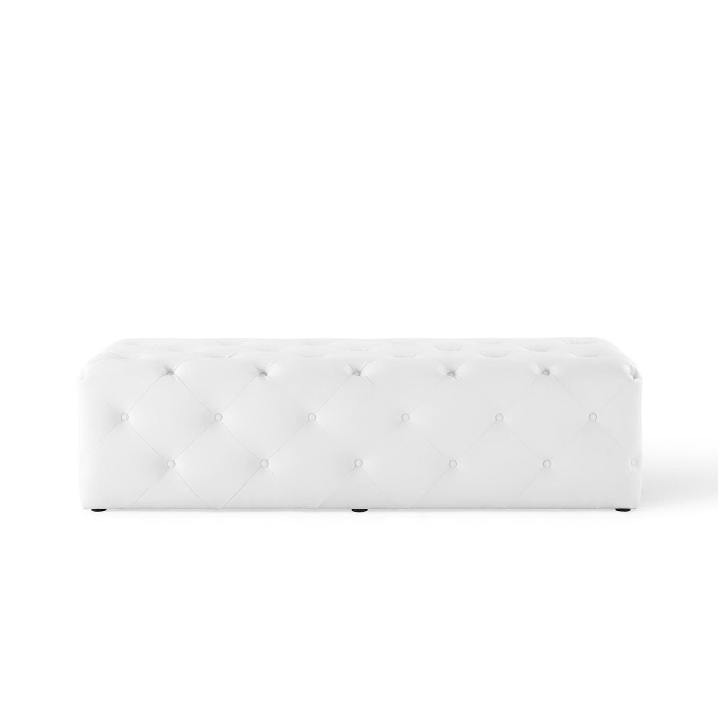 Amour 60" Tufted Button Entryway Faux Leather Bench by Modway EEI-3769-WHI
