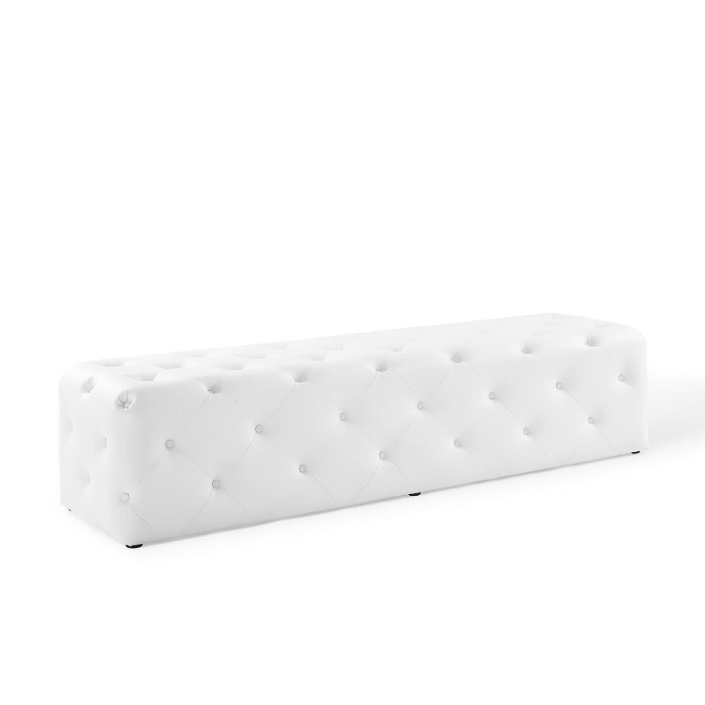 Amour 72" Tufted Button Entryway Faux Leather Bench by Modway EEI-3771-WHI