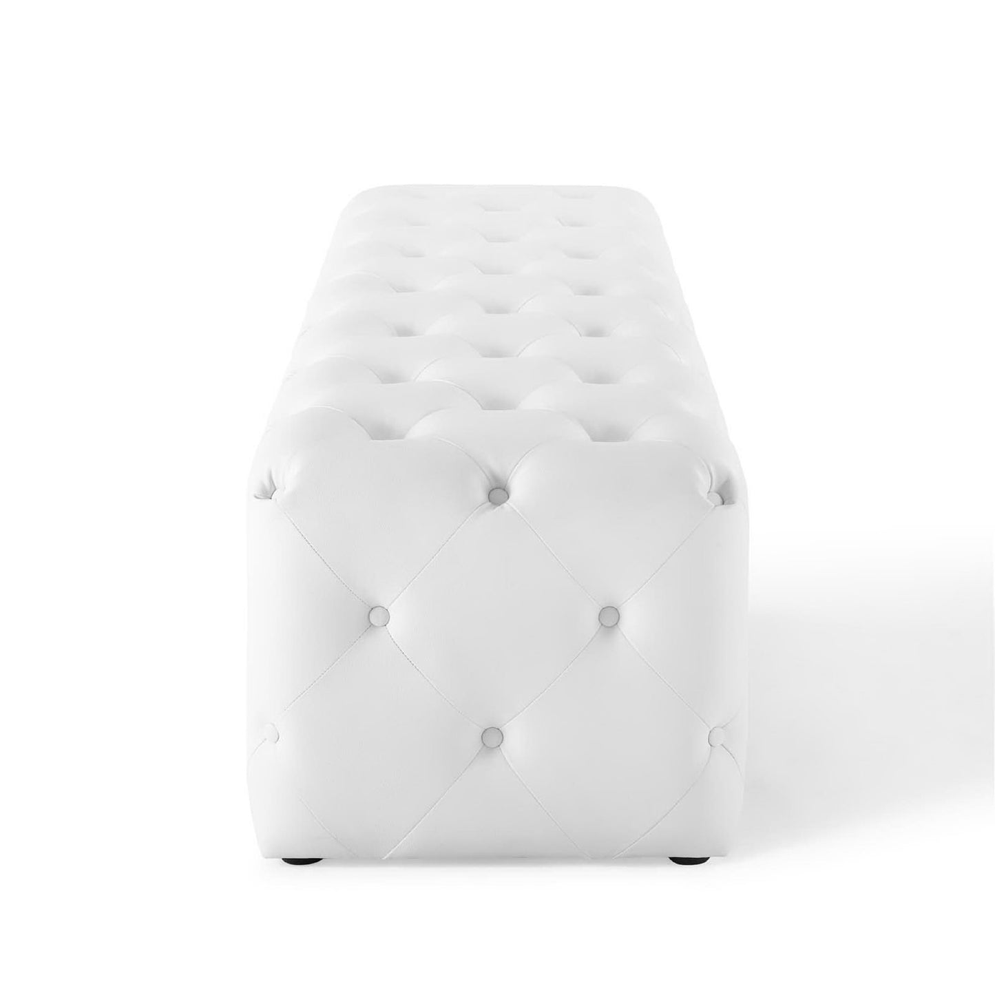 Amour 72" Tufted Button Entryway Faux Leather Bench by Modway EEI-3771-WHI