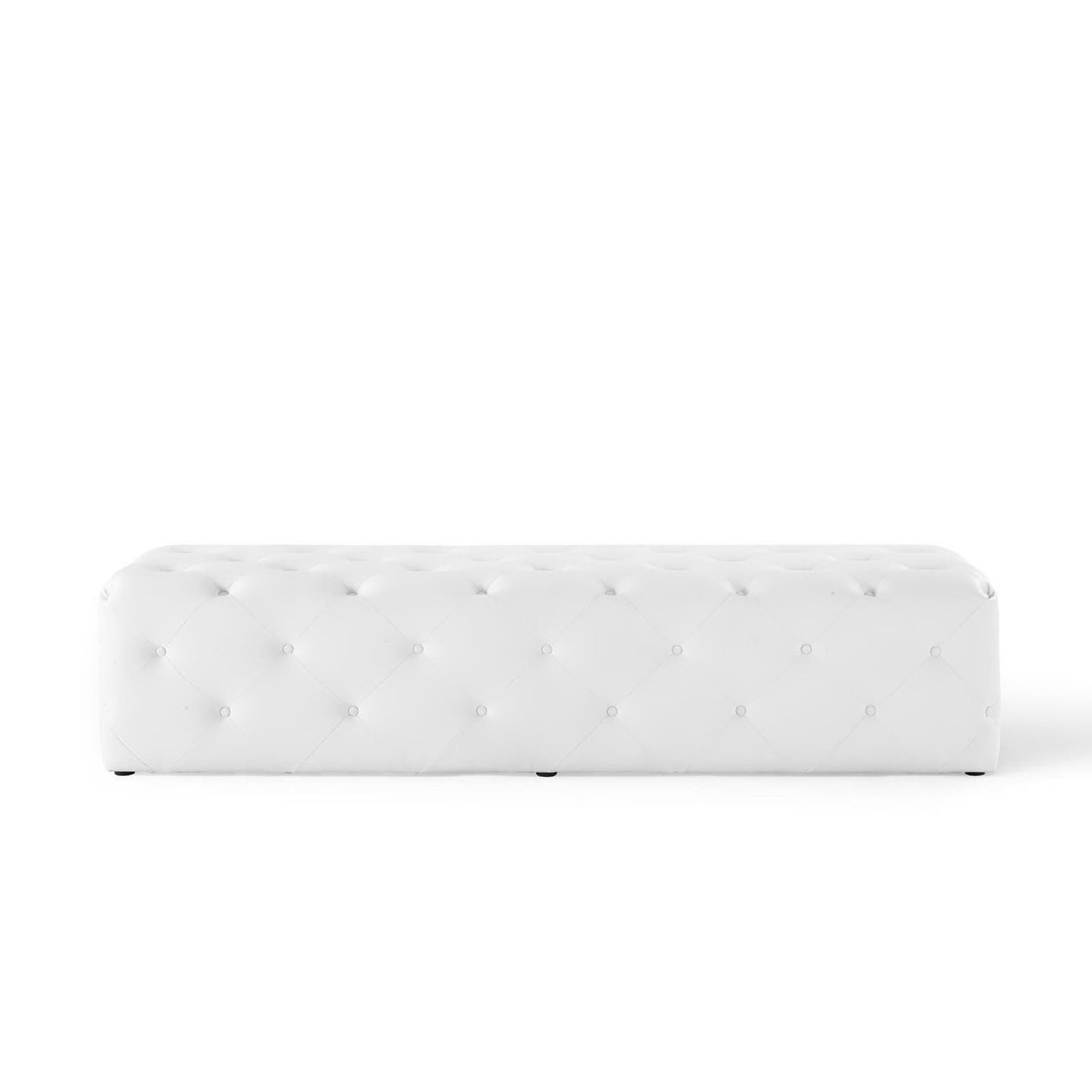 Amour 72" Tufted Button Entryway Faux Leather Bench by Modway EEI-3771-WHI