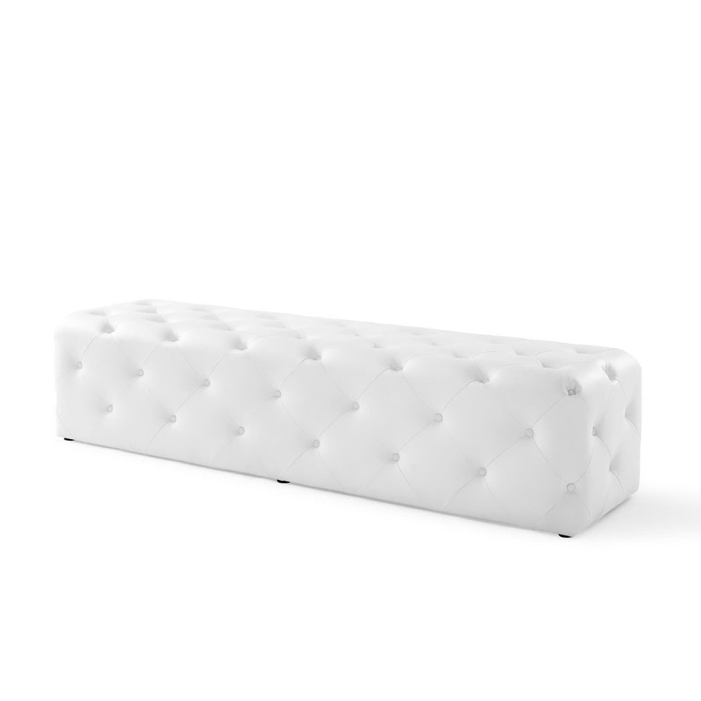 Amour 72" Tufted Button Entryway Faux Leather Bench by Modway EEI-3771-WHI
