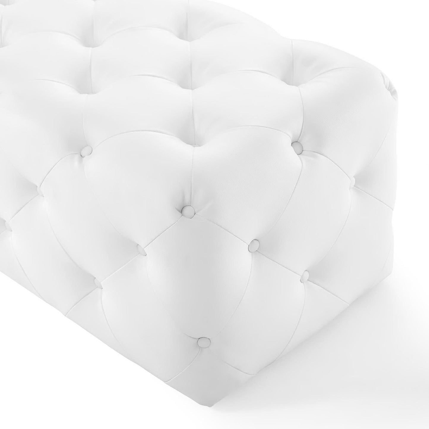 Amour 72" Tufted Button Entryway Faux Leather Bench by Modway EEI-3771-WHI