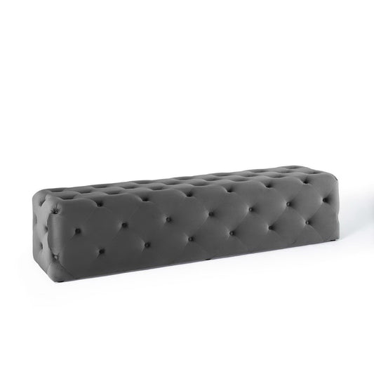 Amour 72" Tufted Button Entryway Performance Velvet Bench by Modway EEI-3772-GRY