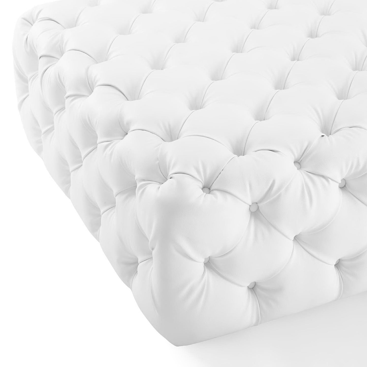 Amour Tufted Button Large Square Faux Leather Ottoman by Modway EEI-3773-WHI