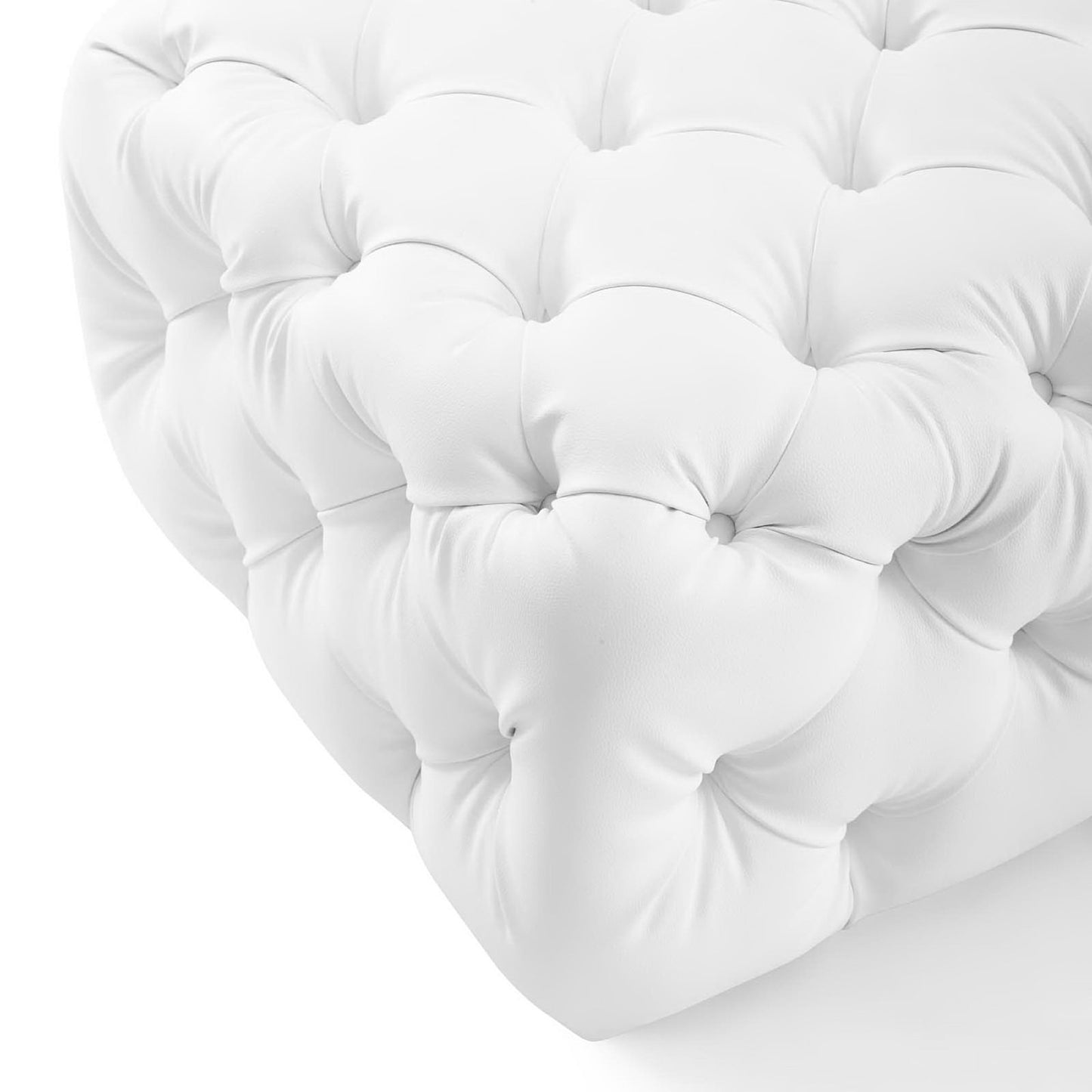 Amour Tufted Button Square Faux Leather Ottoman by Modway EEI-3775-WHI