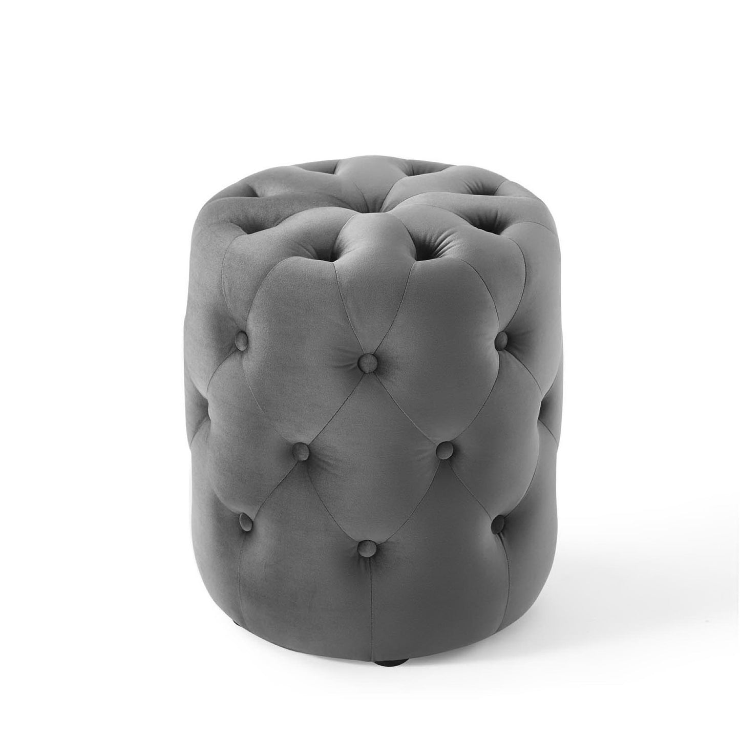 Amour Tufted Button Round Performance Velvet Ottoman by Modway EEI-3778-GRY